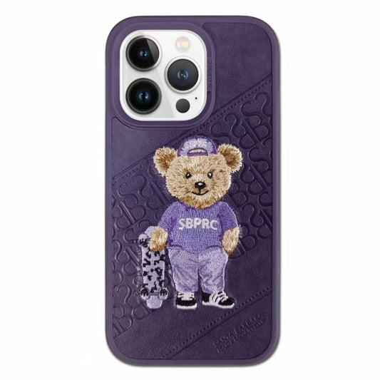 iPhone 14 Santa Barbara Polo Club Crete Series Genuine Leather Case-Deep Purple