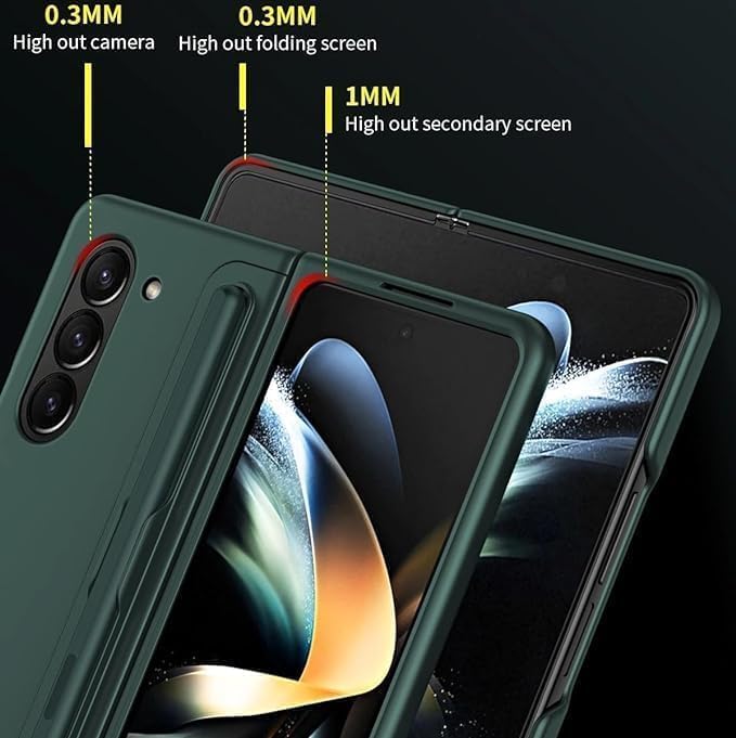 Samsung Galaxy Z Fold 6 Hard PC Matte Finish Removable S-Pen Slot & Kickstand Case - Black
