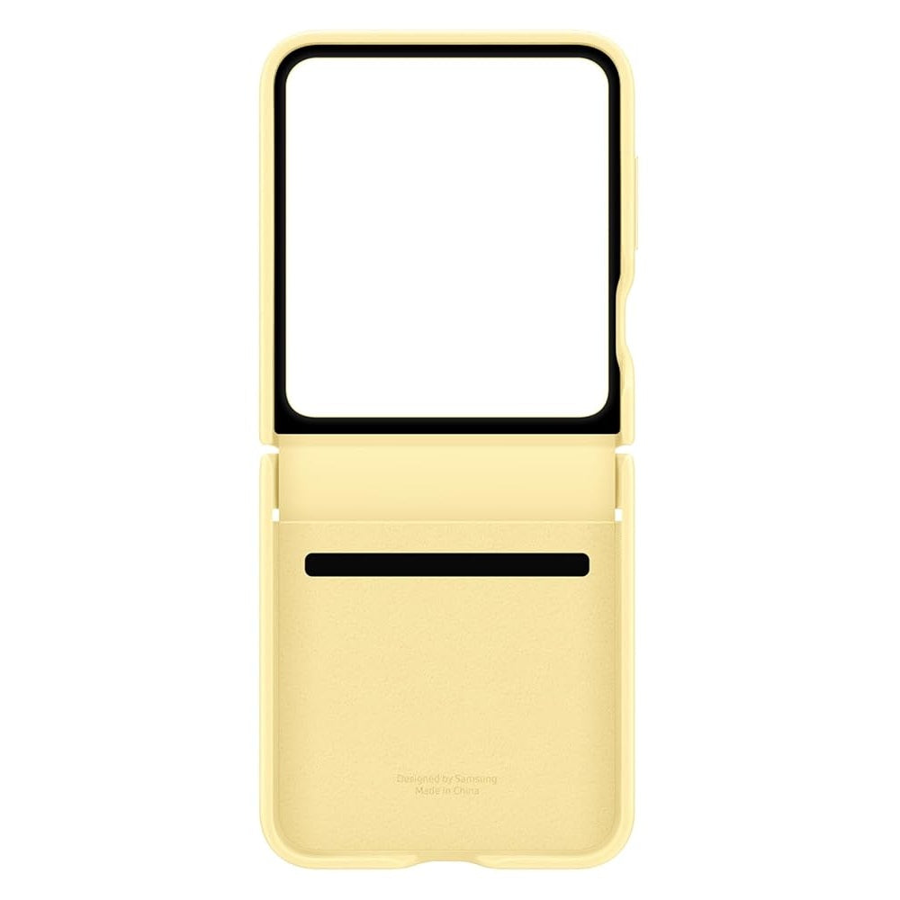 Samsung Galaxy Z Flip 6 Leather Case, Slim Leather Case Soft Inside with Hinge Protection - Yellow