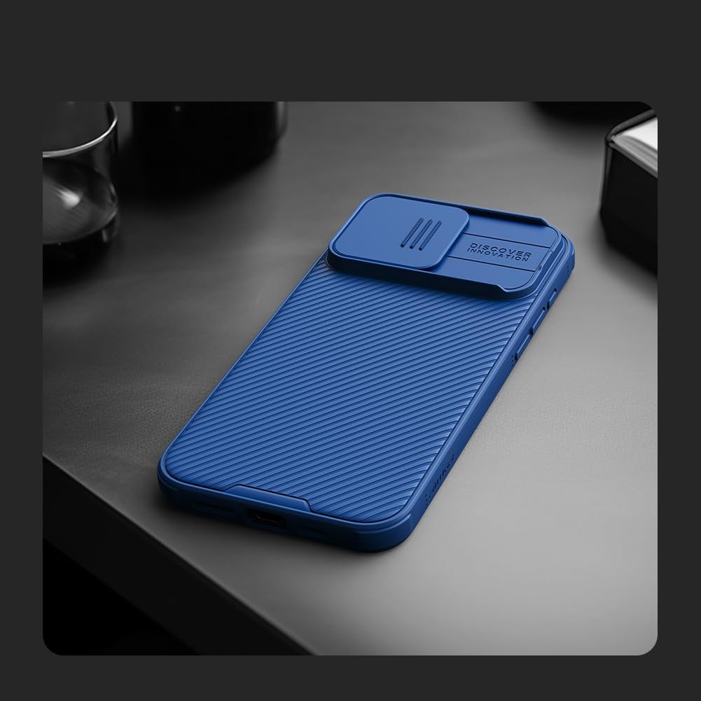 iPhone 15 Pro Max Original Cam-Shield Camera Slider (Shutter) Double Layered Protection TPU + PC - Blue
