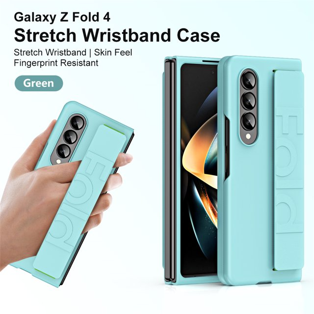 Samsung Galaxy Z Fold 3 Hand Strap Full Protective Hard PC Case- Green