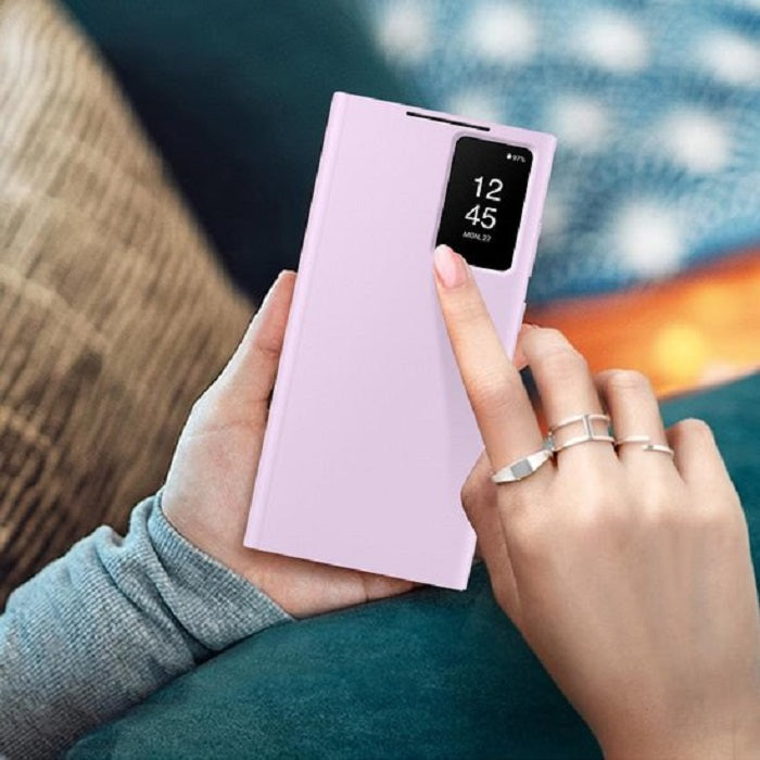 Samsung Galaxy S23 Ultra Original S-View Window Flip Wallet Case with Tap Control - Lavender