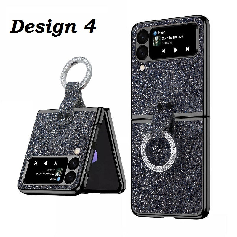 Samsung Galaxy Z Flip 3 Slim Case With Ring Shiny Bling Diamond Plating Case
