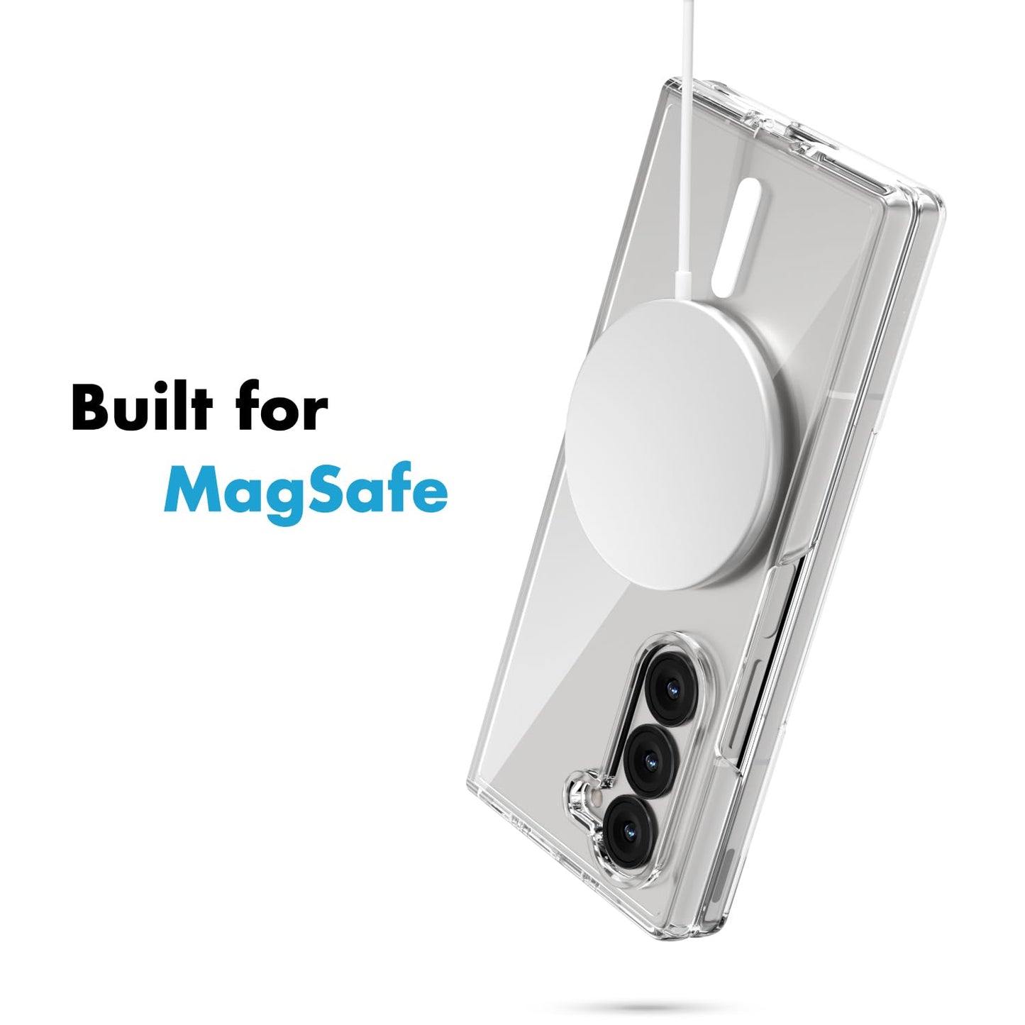 Samsung Galaxy Z Fold 6 Crystal Clear Premium Shockproof Transparent Magsafe Case (TPU + Poly Carbonate)