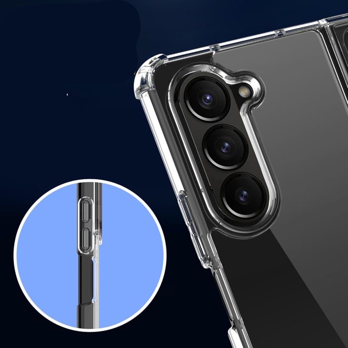 Samsung Galaxy Z Fold 5 Transparent Case with Bumper Camera Protection - Transparent