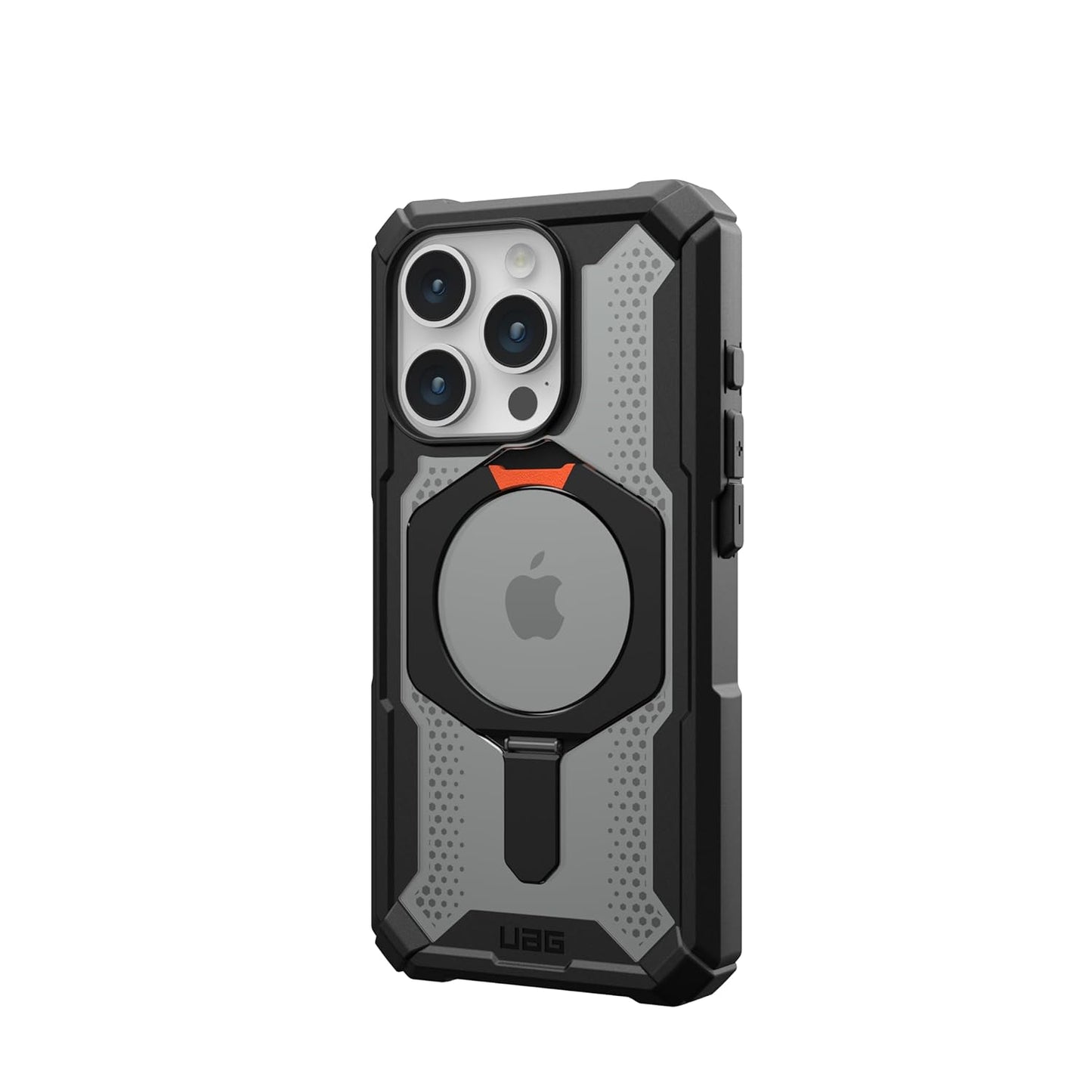 iPhone 15 UAG Plasma XTE Mag-Safe Compatible, Rugged Lightweight Shockproof Metal Ring with Kickstand - Ash