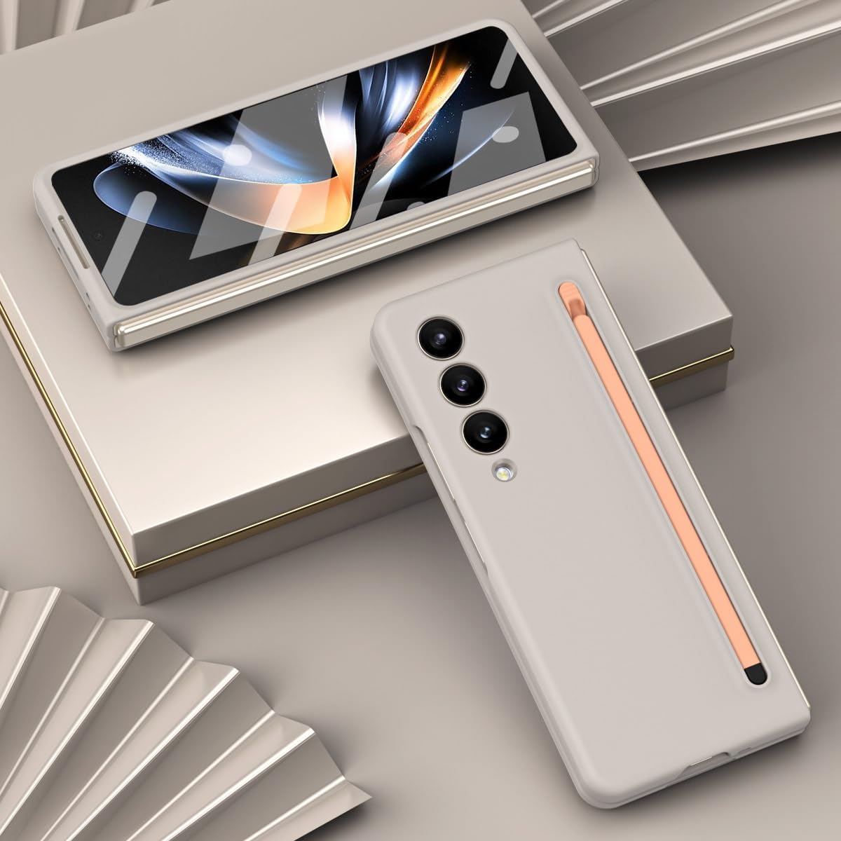 Samsung Galaxy Z Fold 4 Matte Case Ultra-Thin Silky Liquid PC Bumper Case with S-Pen (Without Front Glass)