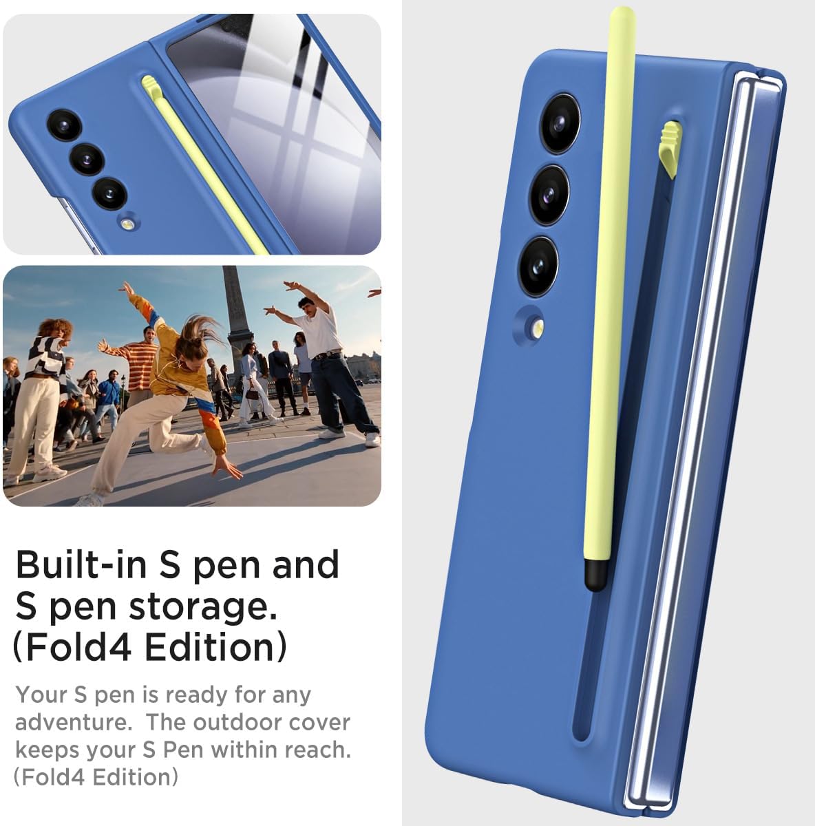 Samsung Galaxy Z Fold 4 Matte Case Ultra-Thin Silky Liquid PC Bumper Case with S-Pen