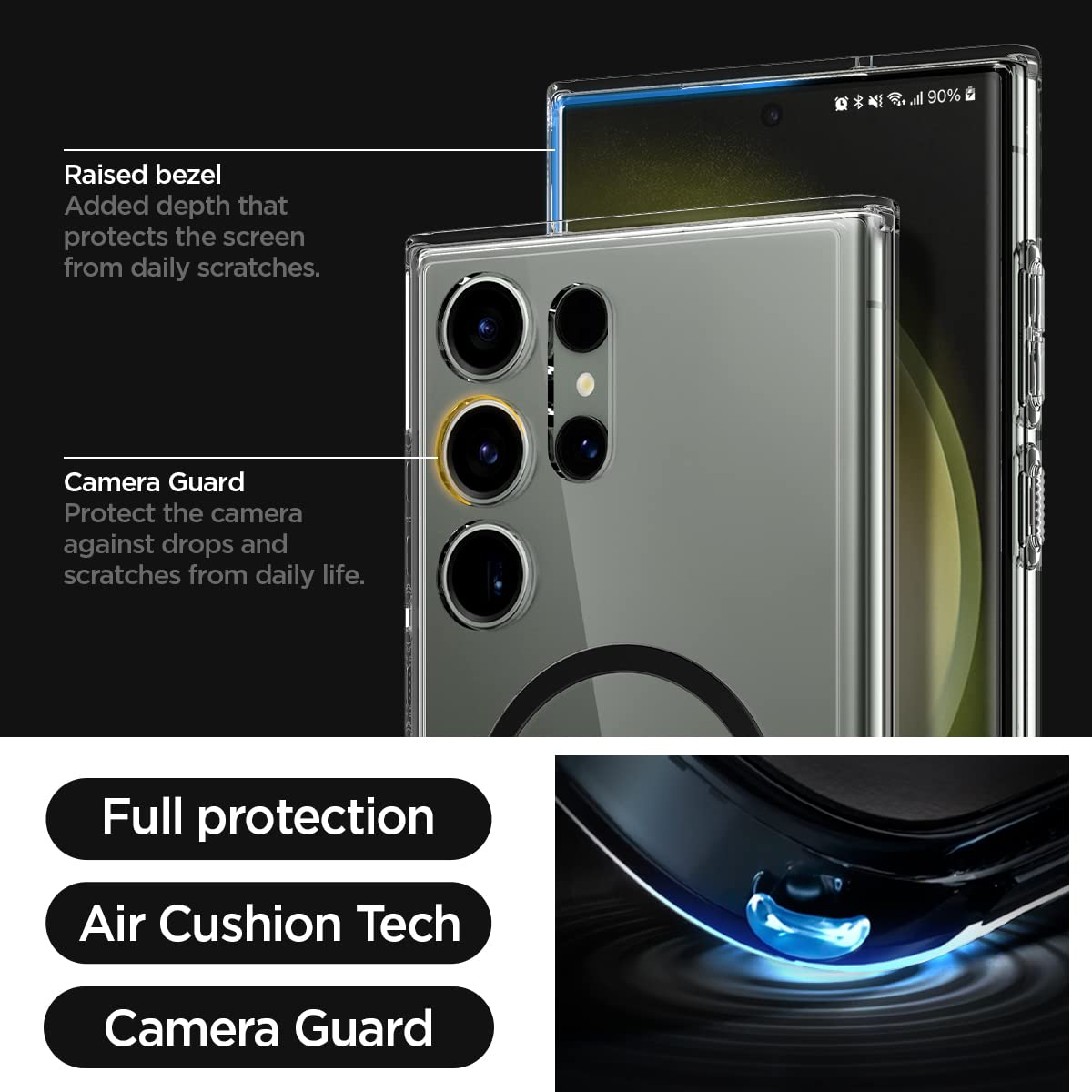 Samsung Galaxy S24 Ultra Hybrid One Tap Metal Ring MagSafe Case