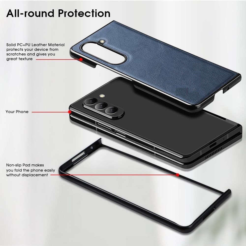 Samsung z fold 5 Back Cover Leather