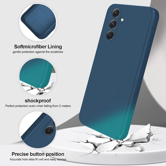 Samsung Galaxy S24 Liquid Silicon Case With Logo- Blue