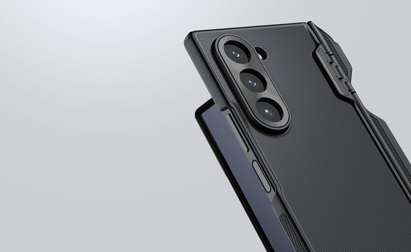 Samsung Galaxy Z Fold 6 Nillkin Super Frosted Shield Fold Bracket Phone Holder 360° Protection with Hinge - Black