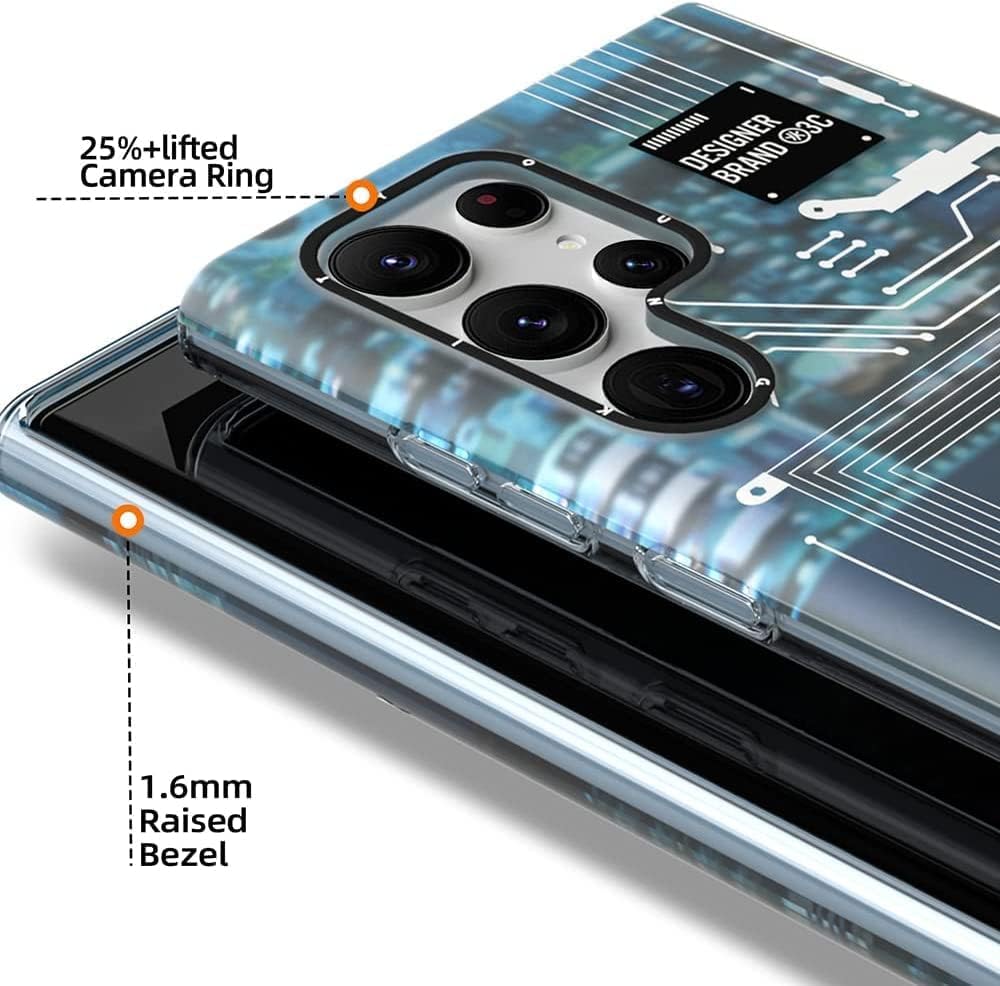 Samsung Galaxy S25 Ultra Youngkit Case, Futuristic Circuit Board Magnetic Case with Magsafe