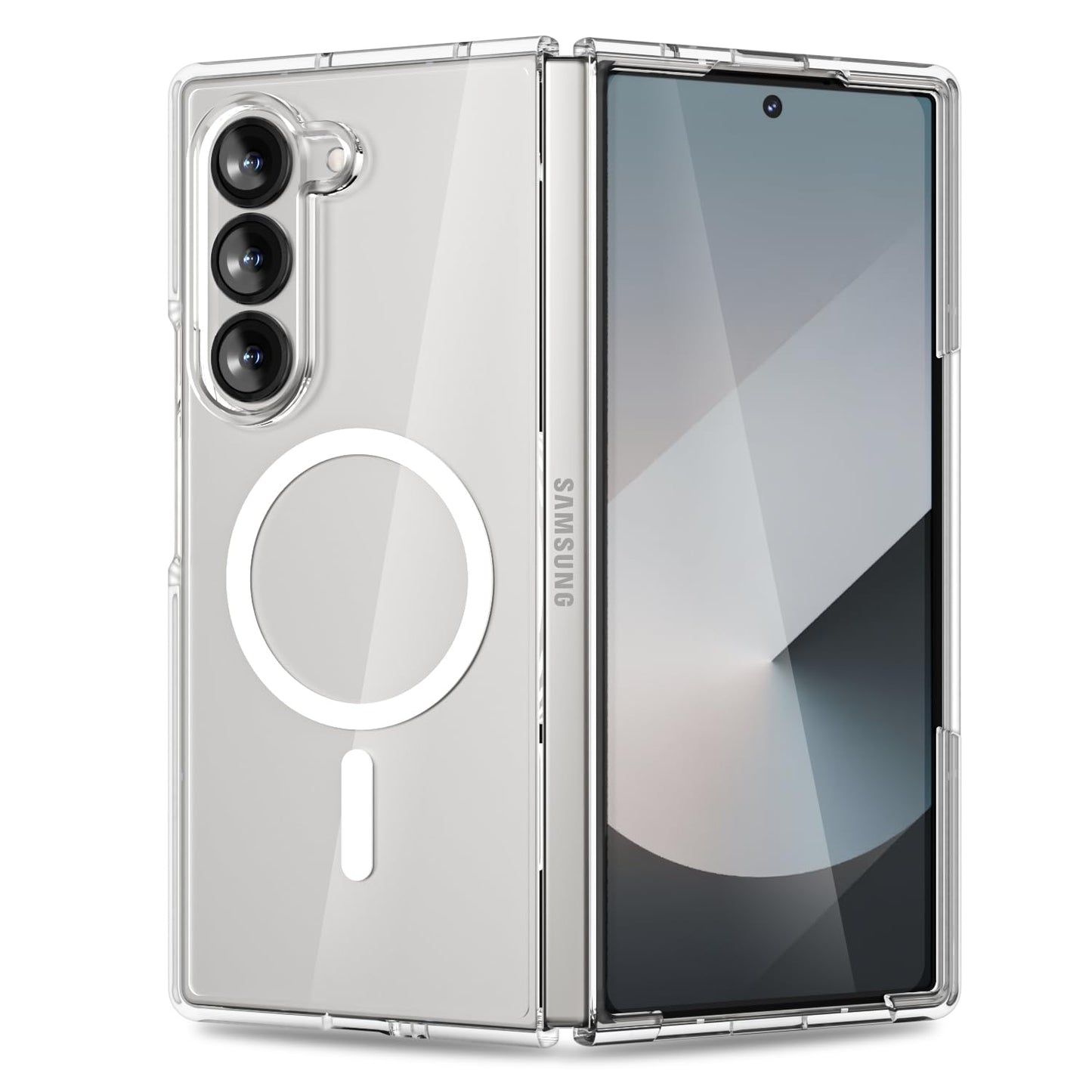 Samsung Galaxy Z Fold 6 Crystal Clear Premium Shockproof Transparent Magsafe Case (TPU + Poly Carbonate)