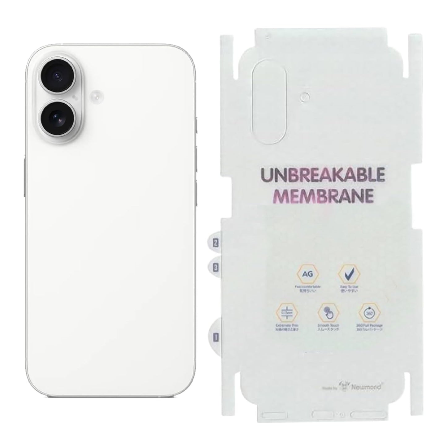 360 Degree Protection Matte Back Screen Guard iPhone 16 Plus