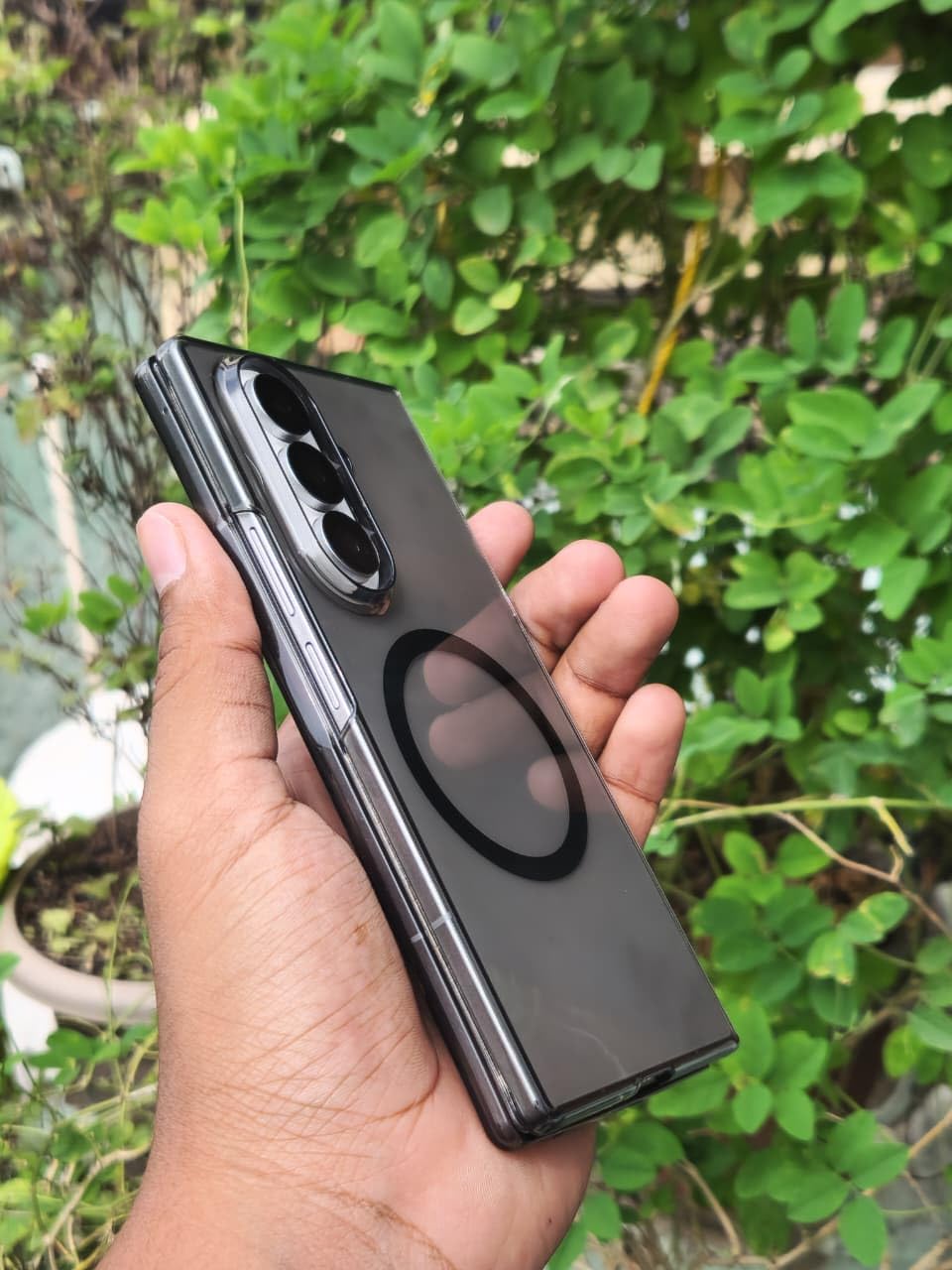 Samsung Galaxy Z Fold6 Cristal Clear Anti-Yellowing Magnetic Magsafe Case - Smoky