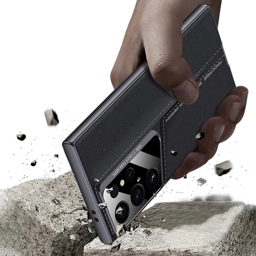 Samsung Galaxy S24 Ultra Original GKK Leather Case Camera Protection - BlacK