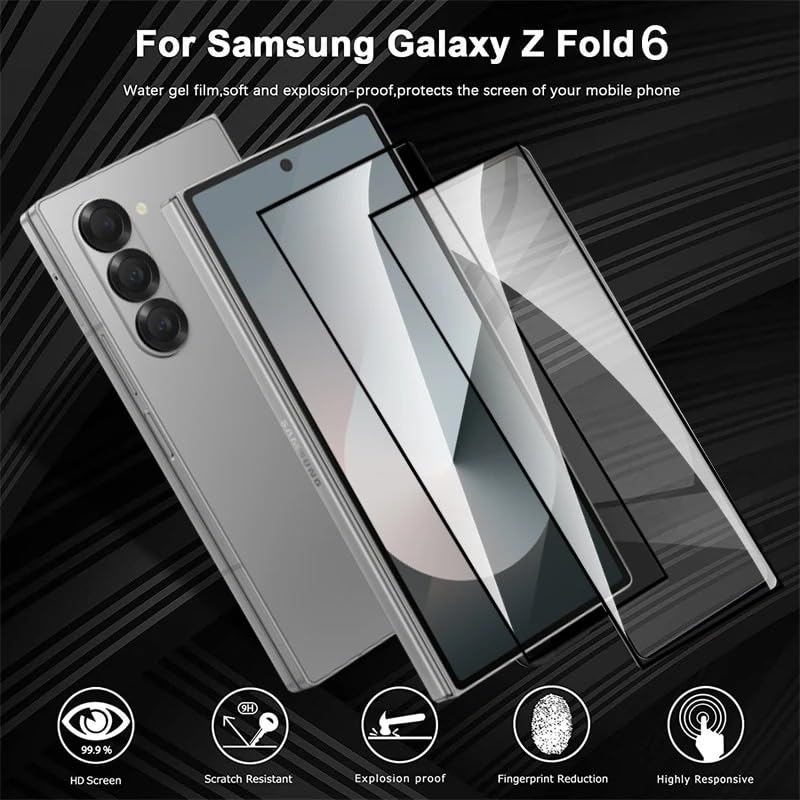 Samsung Galaxy Z Fold 6 Premium Tempered Glass with 9H Hardness Edges To Edge Protection