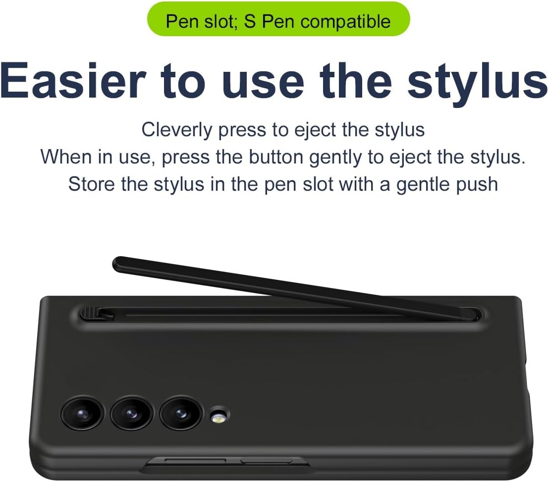 Samsung Galaxy Z Fold 4 Matte Case Ultra-Thin Silky Liquid PC Bumper Case with S-Pen (With Front Glass)