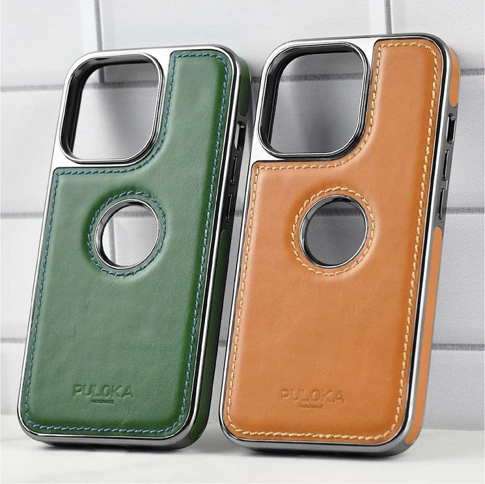 iPhone 15 Plus Leather Case Original Luxurious Premium Quality leather Case- Light Brown