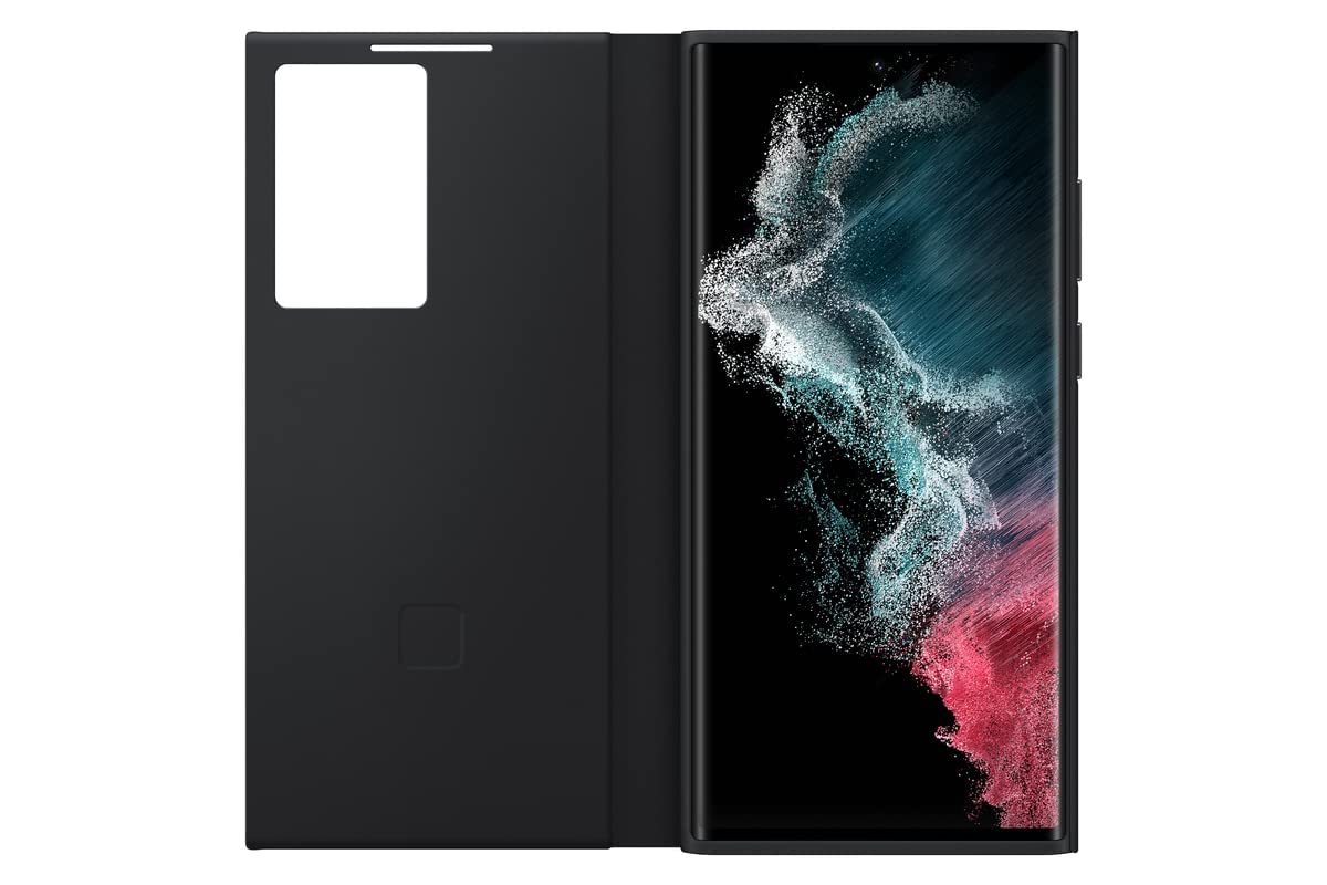 Samsung Galaxy S22 Ultra S-View Wallet Phone Case, Protective Cover-Black