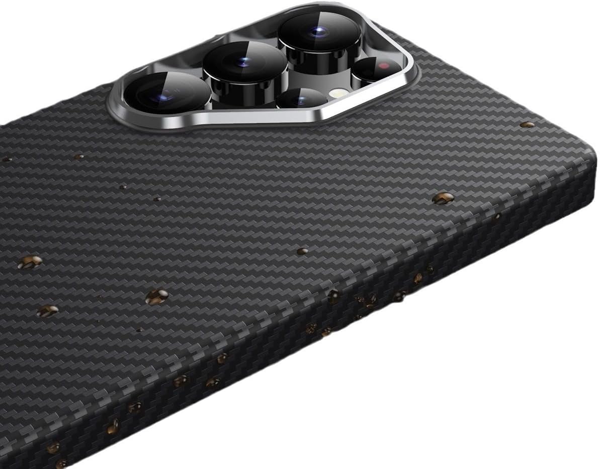 Samsung Galaxy S25 Ultra Carbon Case, Slim Thin Lightweight Minimalist Style with Carbon Fiber Textures with Magsafe - Black
