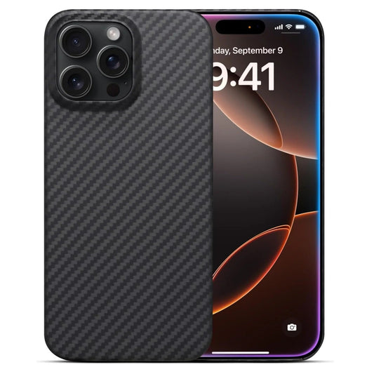 iPhone 13 Pro Max Carbon Fiber  Real Aramid Kevilar Case - Black