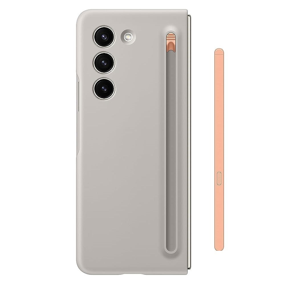 Samsung Galaxy Z Fold 6 Silky Liquid PC Matte S-Pen Case with Front Glass - Light Grey