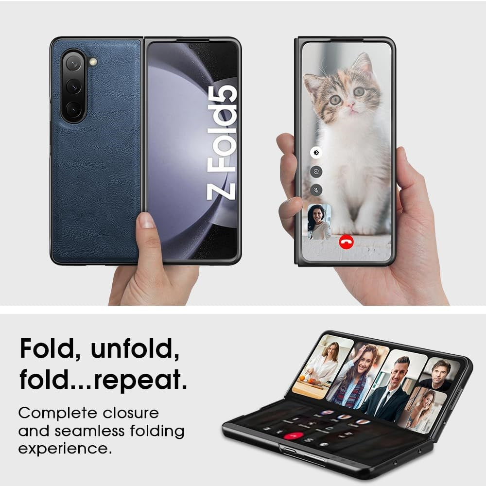 Samsung z fold 5 Back Cover Leather