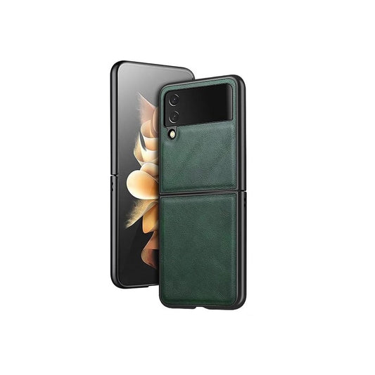 Samsung Galaxy Z Flip 4 Plain Leather Case-Green