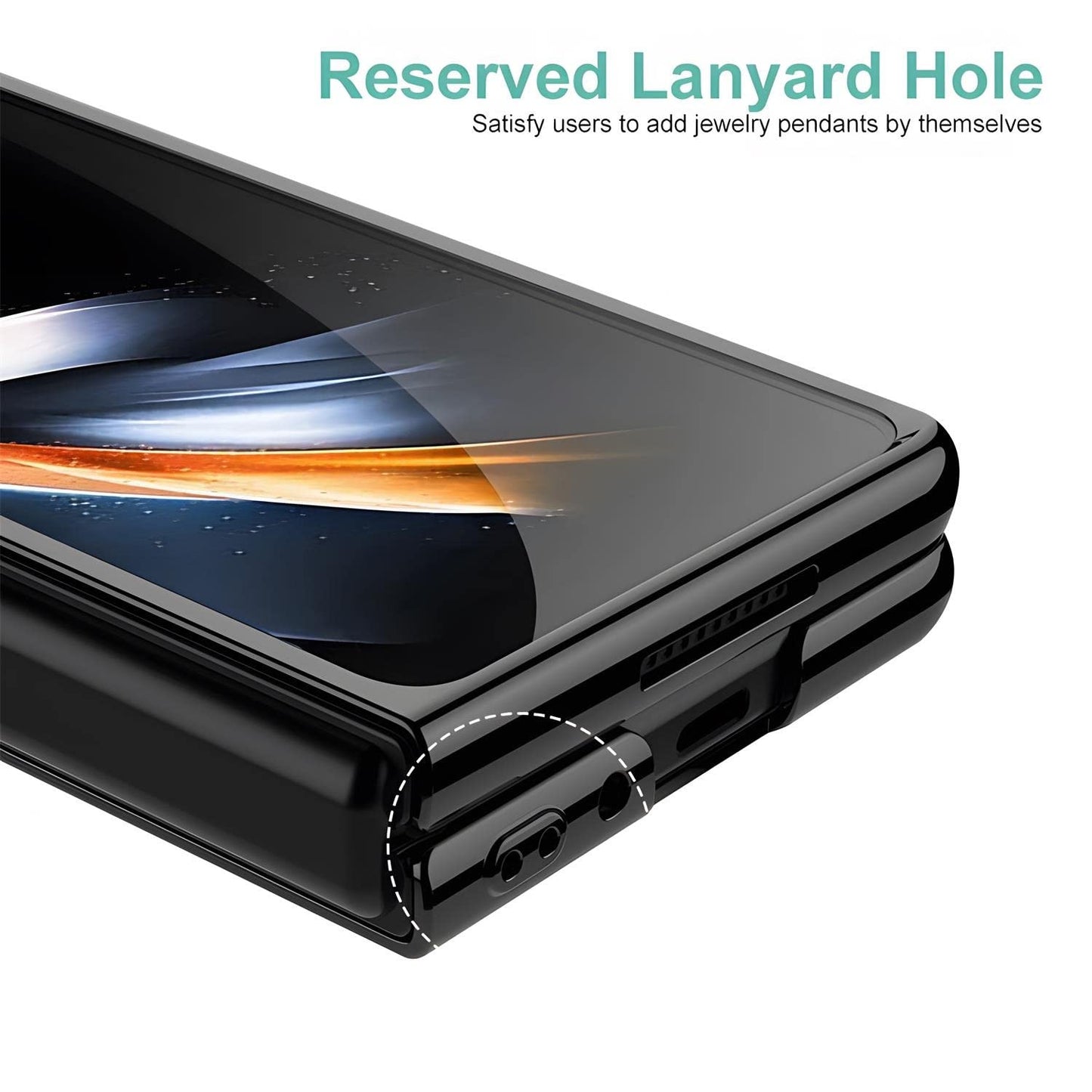 Samsung Galaxy Z Fold 3 Electroplated Frame Transparent Back Cover-Black