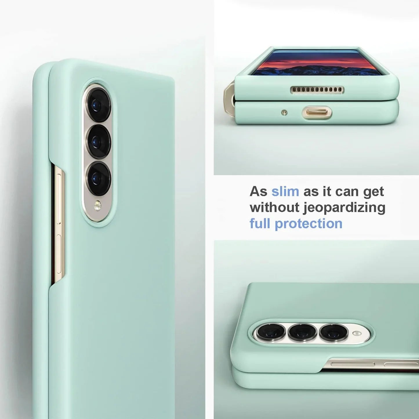 Samsung Galaxy Z Fold 3 Silicon Case Liquid Silicon Inner Fabric with Logo