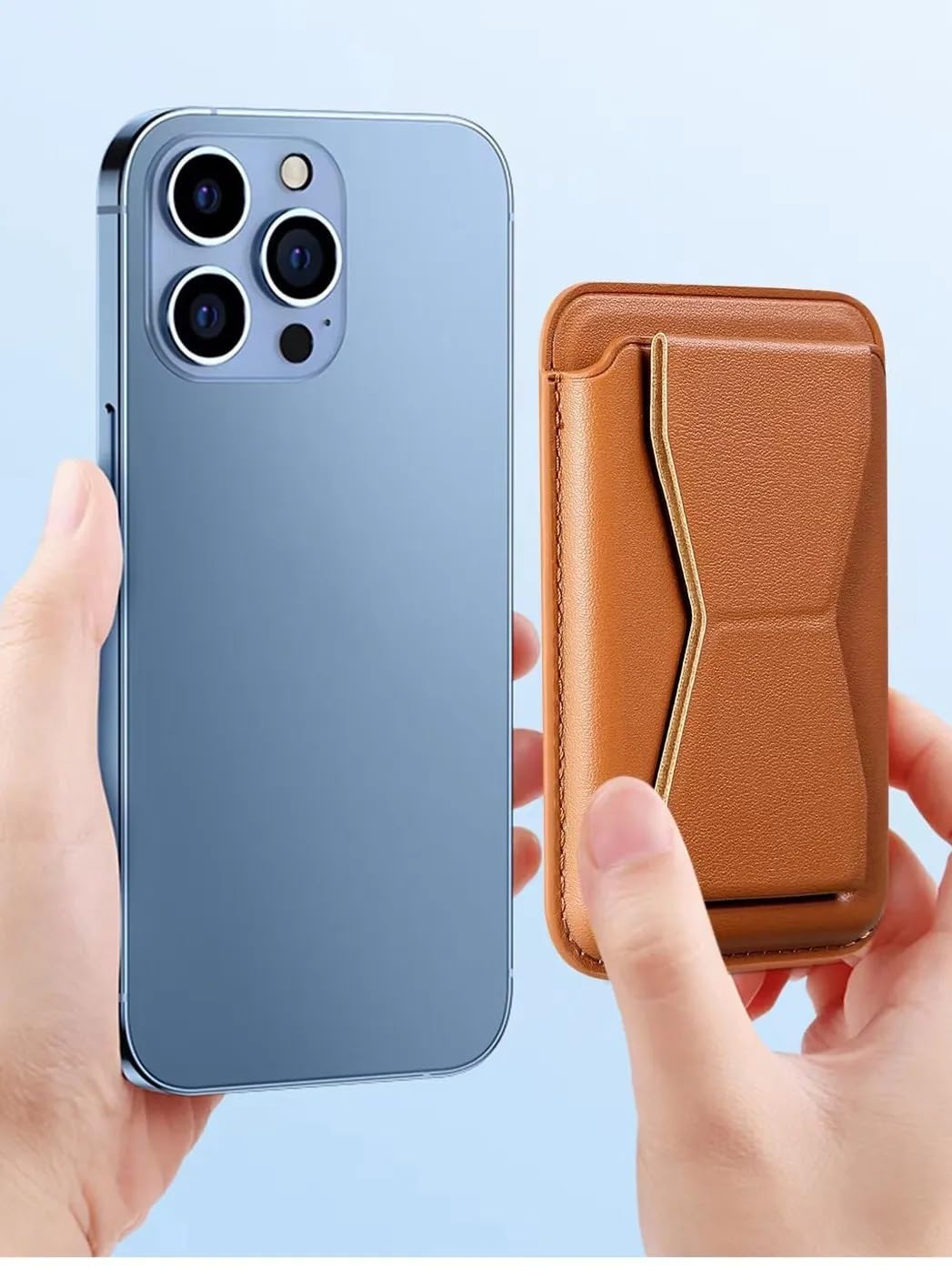 iPhone 14 Plus Faux Leather Wallet Magsafe With Stand - Brown / Purple