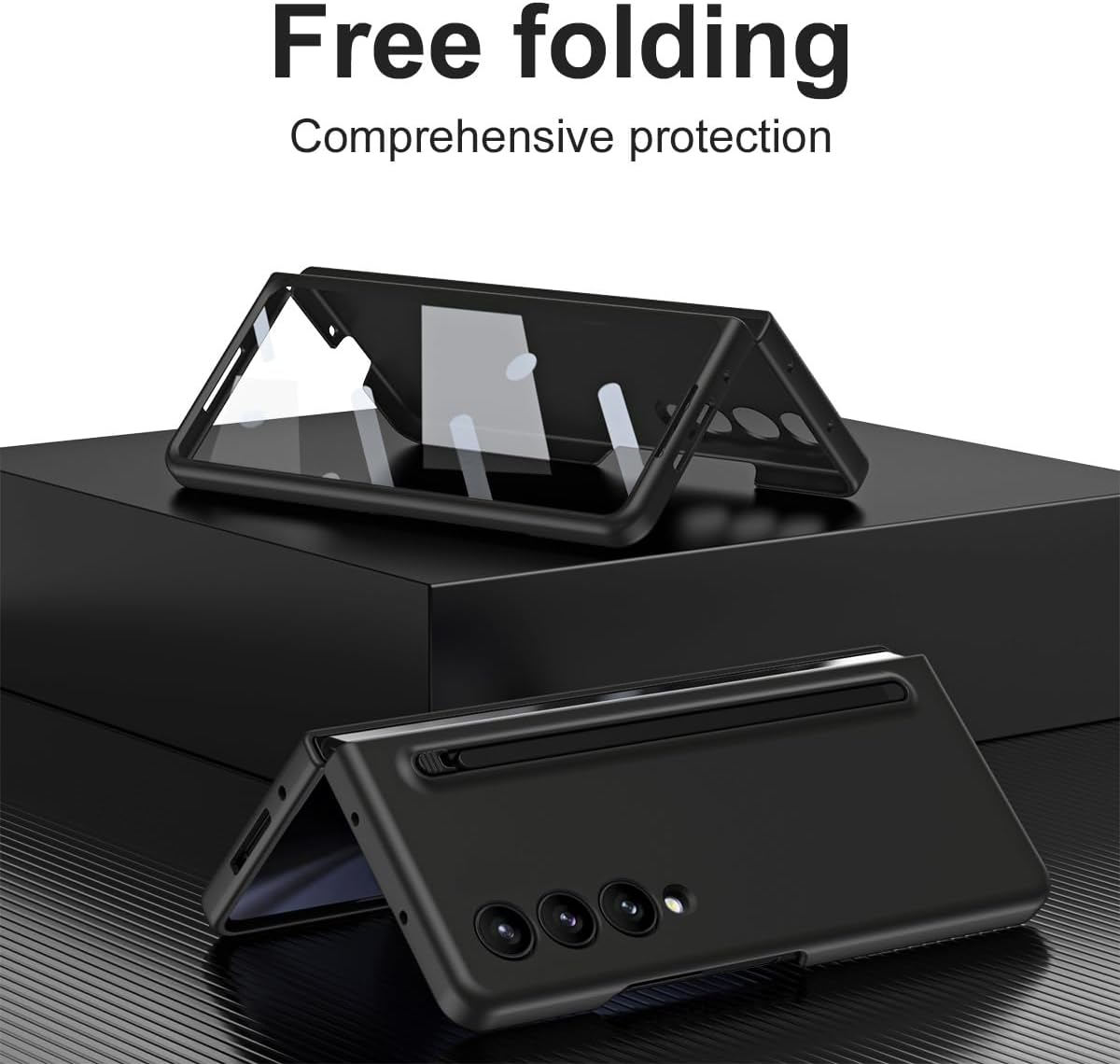 Samsung Galaxy Z Fold 4 Matte Case Ultra-Thin Silky Liquid PC Bumper Case with S-Pen (With Front Glass)