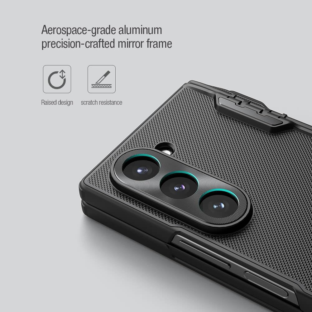 Samsung Galaxy Z Fold6 Nillkin Case, Super Frosted Matte PC Cover with Hinge Protection and S-Pen Slot - Black