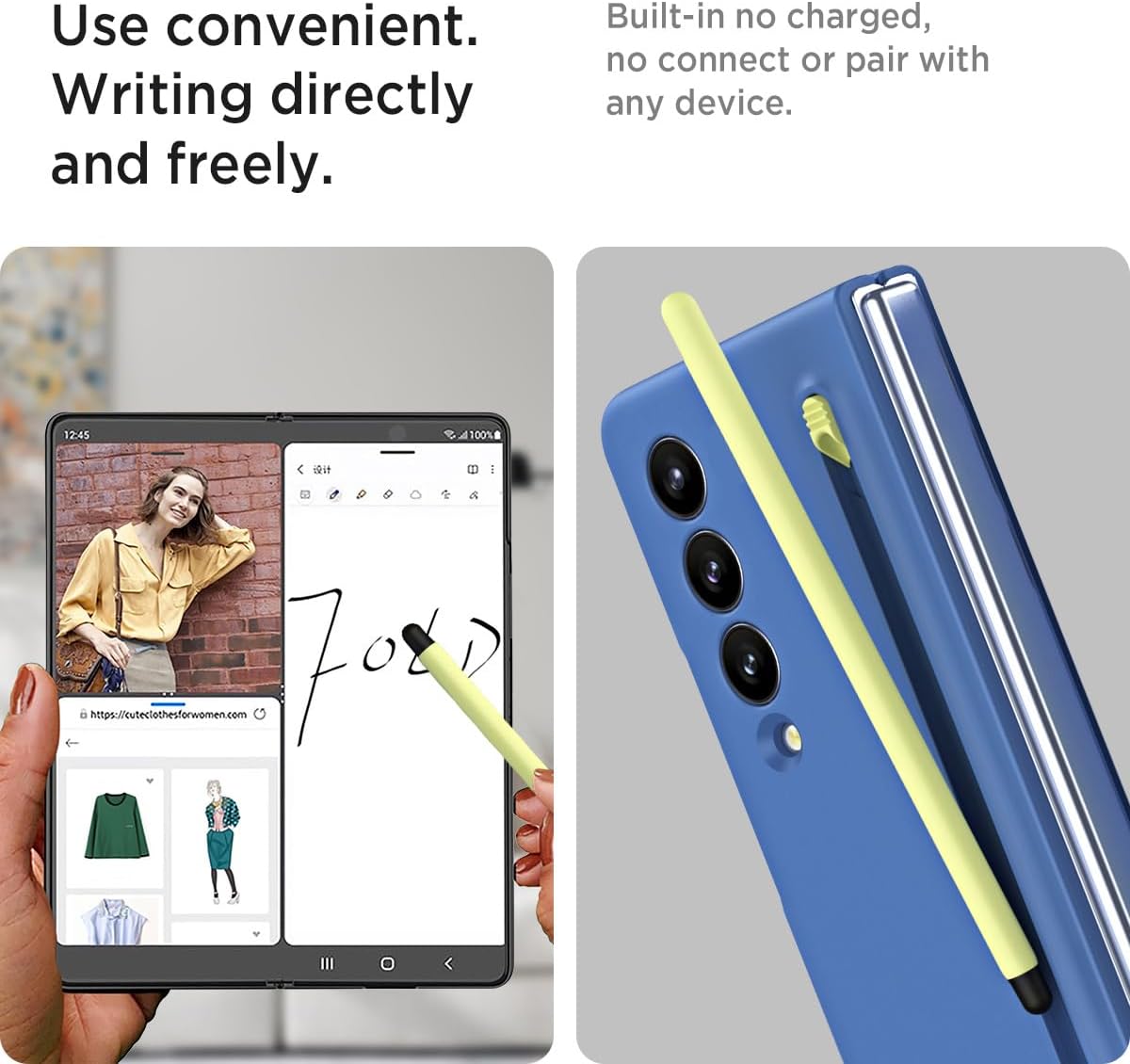 Samsung Galaxy Z Fold 4 Matte Case Ultra-Thin Silky Liquid PC Bumper Case with S-Pen