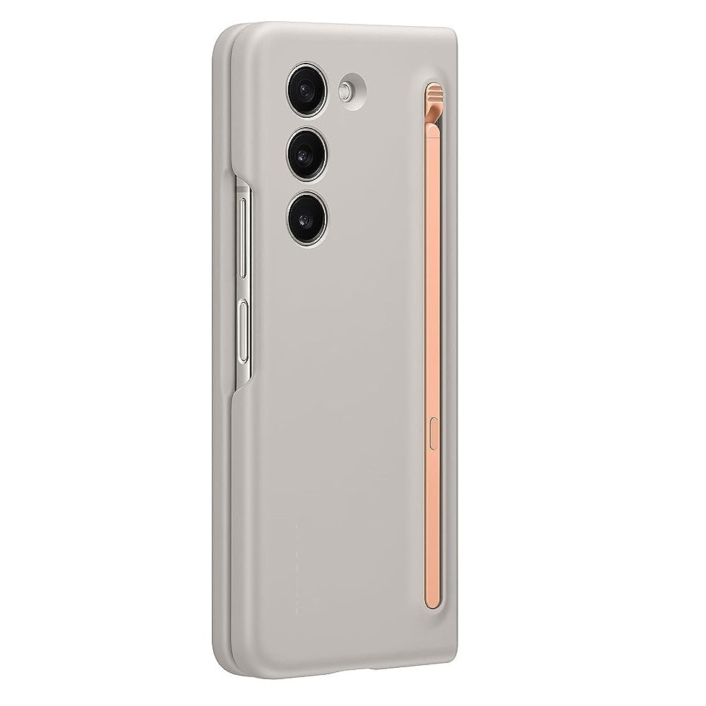 Samsung Galaxy Z Fold 6 Silky Liquid PC Matte S-Pen Case with Front Glass - Light Grey