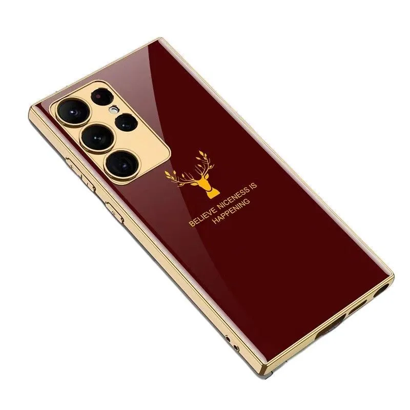Samsung Galaxy S23 Ultra Deer Pattern Glass Case