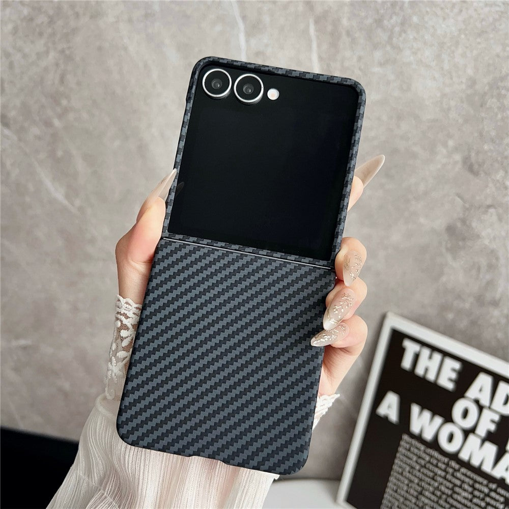 Samsung Galaxy Z Flip7 Carbon Case, Ultra-thin Lightweight Aramid Fiber Cover - Black