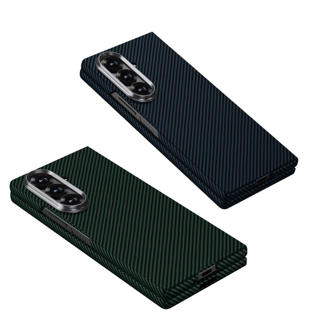 Samsung Galaxy Fold7 Gkk Super Slim Carbon Fiber Case with Inbuilt Front Glass - Black