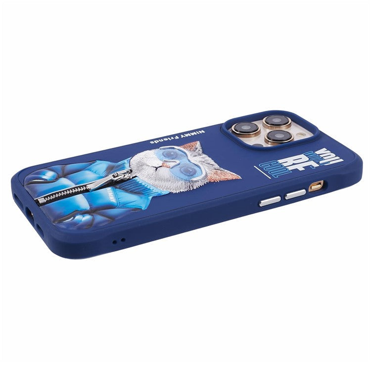 iPhone 14 Pro Max Nimmy Cool & Cute 3D Embroidery Winter Jacket Series with Chain