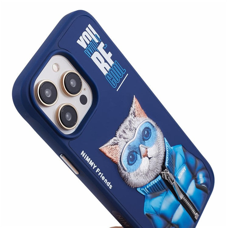 iPhone 14 Pro Max Nimmy Cool & Cute 3D Embroidery Winter Jacket Series with Chain