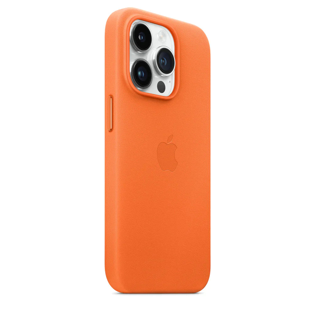 iPhone 15 Leather Case - Orange