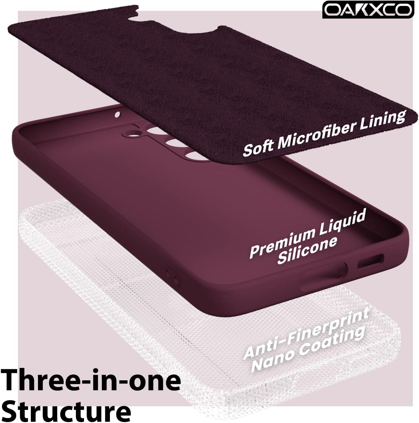 Samsung Galaxy S24 Liquid Silicon Case With Logo- Maroon