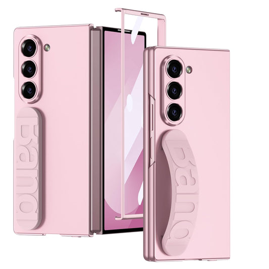 Samsung Galaxy Z Fold6 Ultra Thin Gkk Matte Finish Hard Case with Band & Front Glass - Pink