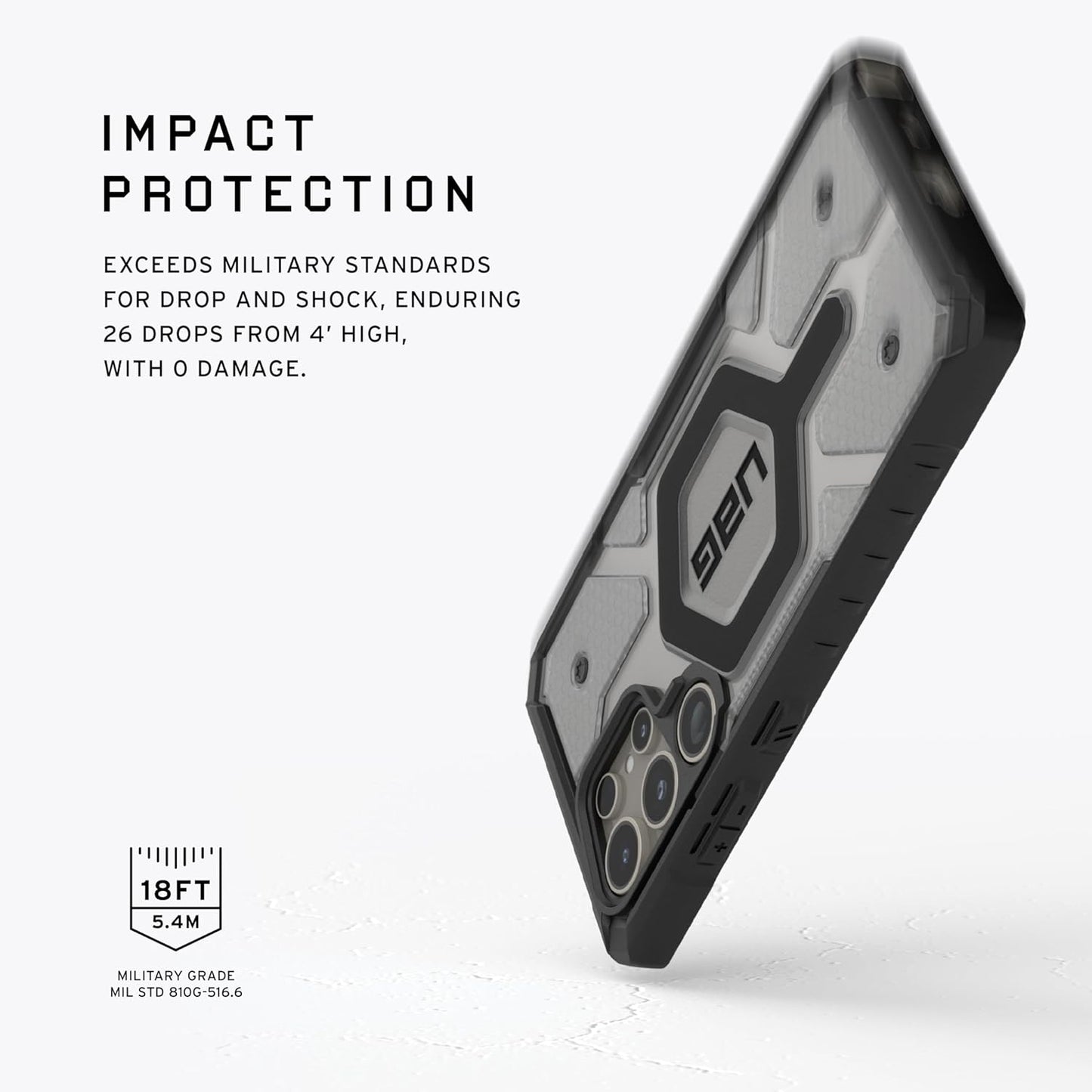 Samsung Galaxy S24 Ultra UAG Magsafe Case, Pathfinder Clear Rugged Featherlight Shockproof Protective Case with Magsafe - Ice