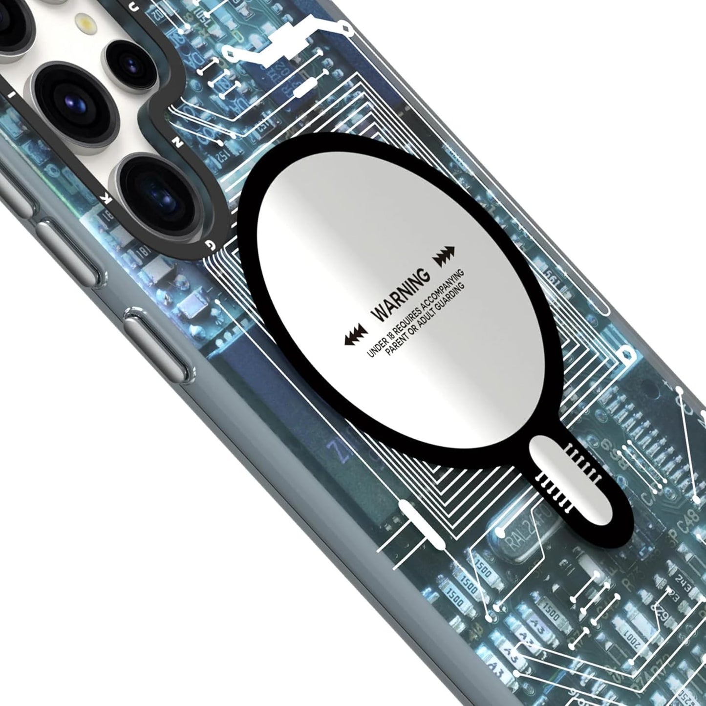 Samsung Galaxy S25 Ultra Youngkit Case, Futuristic Circuit Board Magnetic Case with Magsafe