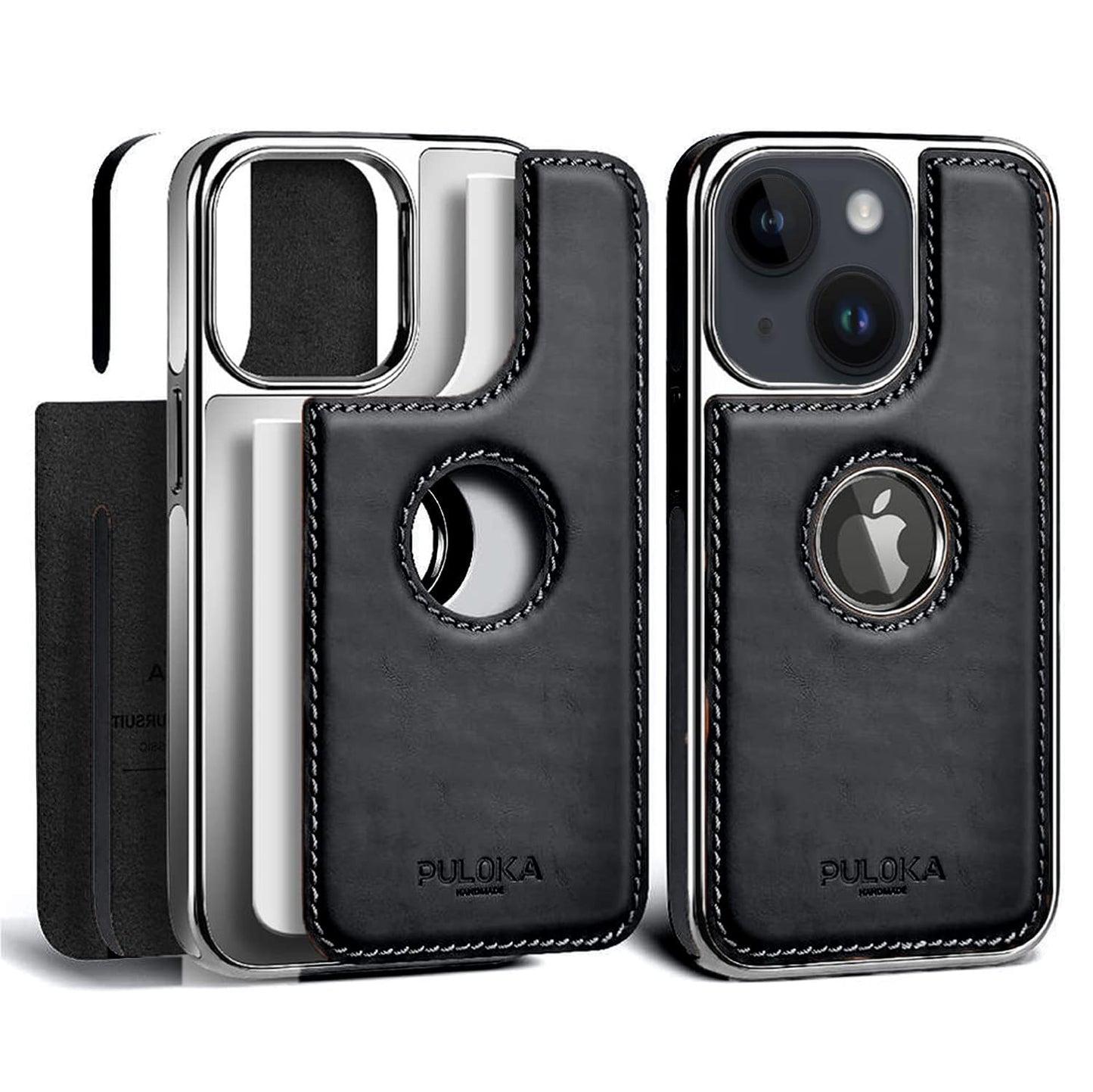 iPhone 14 Leather Case Original Luxurious Premium Quality leather Case-Black