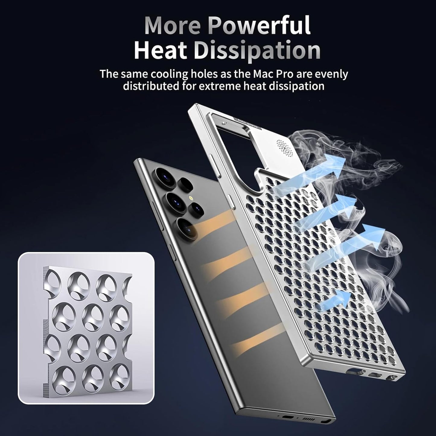 Samsung Galaxy S24 Ultra Aluminum Alloy Anti-Fall Heat Dissipation Bezel Aromatherapy Case with Safety Lock
