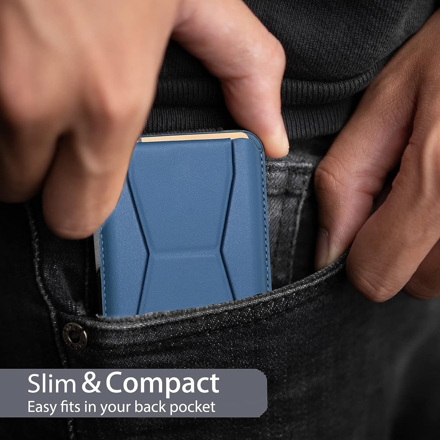 iPhone 13 Pro Faux Leather Wallet Magsafe With Stand - Blue / Green